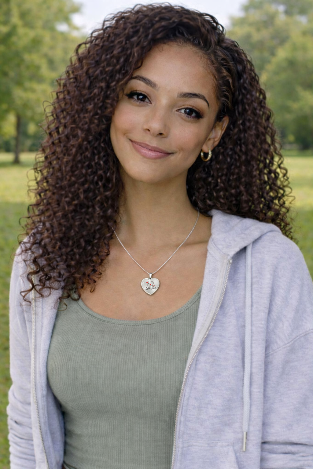 "Love Wins" Heart Necklace – Tic-Tac-Toe Love Pendant for Valentine's Day, Young Love & Sweet Moments