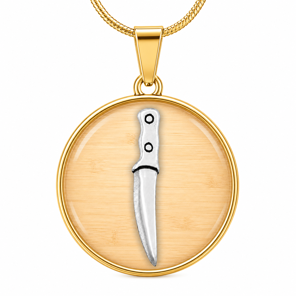 Maddox Funny Knife Necklace, Sarcastic Cheesecake Gift for Women