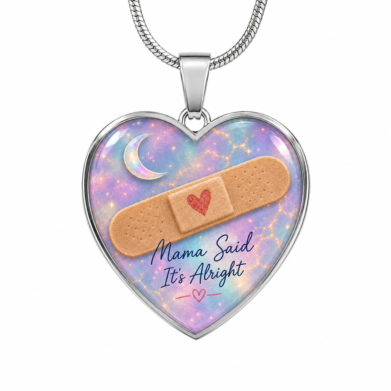 Mama Said It's Alright Heart Necklace You Are One Of A Kind Gift