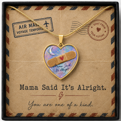 Mama Said It's Alright Heart Necklace You Are One Of A Kind Gift
