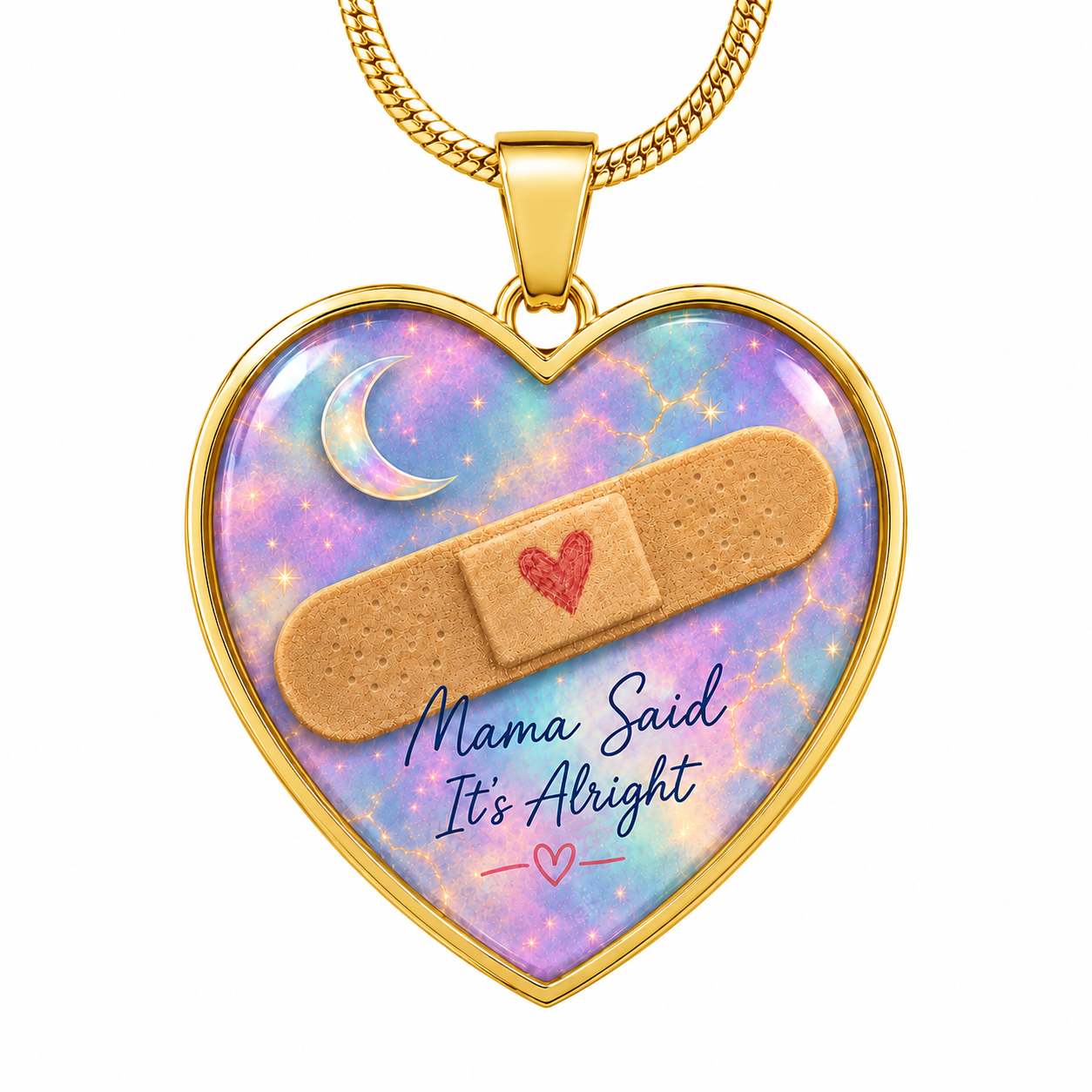 Mama Said It's Alright Heart Necklace You Are One Of A Kind Gift