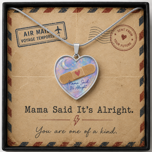 Mama Said It's Alright Heart Necklace You Are One Of A Kind Gift