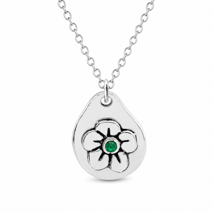 Milan Birthstone Necklaces Collection by Samahdee, Rings, Earrings: Handmade Flower Pendant with Colored Crystal - Gift for Mom, Daughter, BFF, Sister, Granddaughter, Niece