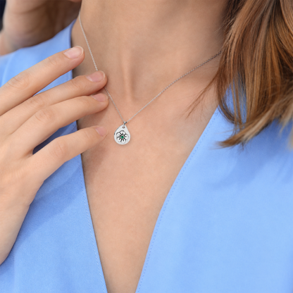 Milan Birthstone Necklaces Collection by Samahdee, Rings, Earrings: Handmade Flower Pendant with Colored Crystal - Gift for Mom, Daughter, BFF, Sister, Granddaughter, Niece