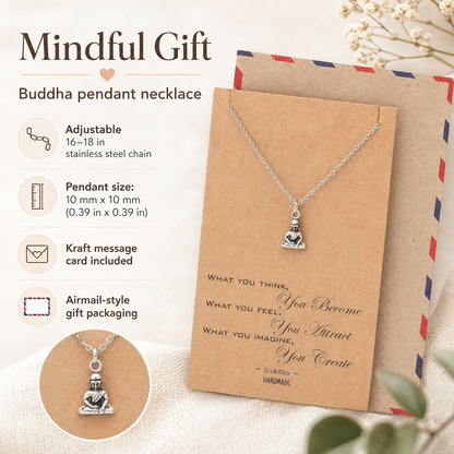 Helena Buddha Necklace Inspirational Quotes Jewelry Greeting Card