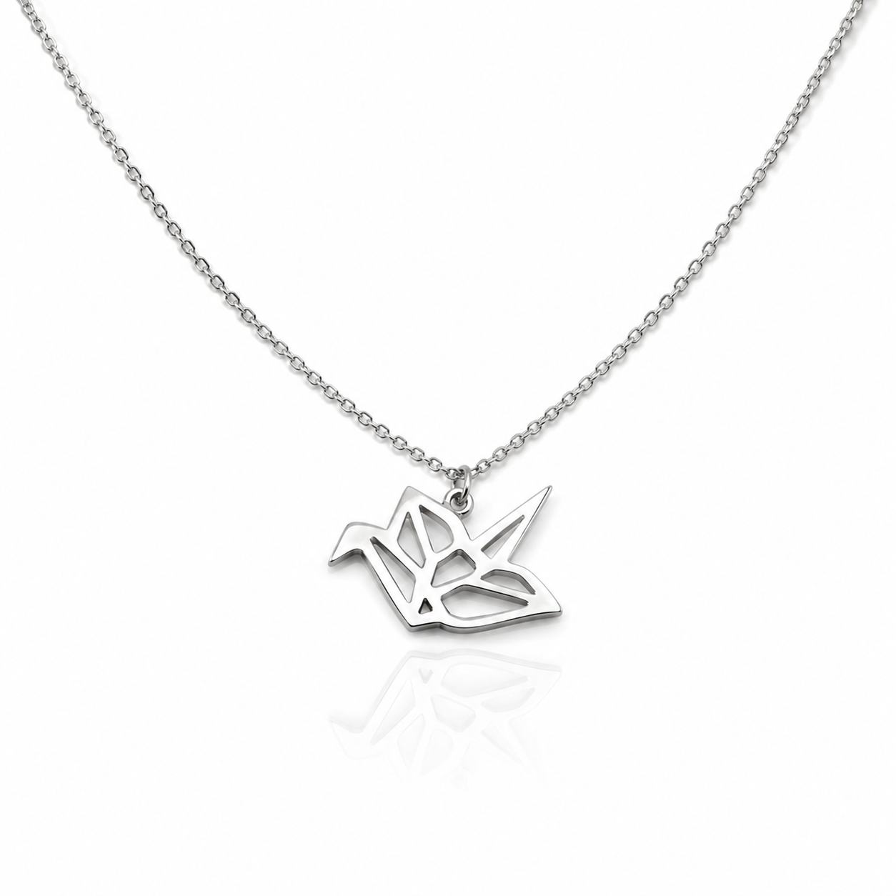 Quinnlyn & Co. Masashi Origami Crane Pendant Necklace, Birthday Gifts for Women with Inspirational Quote on Greeting Card