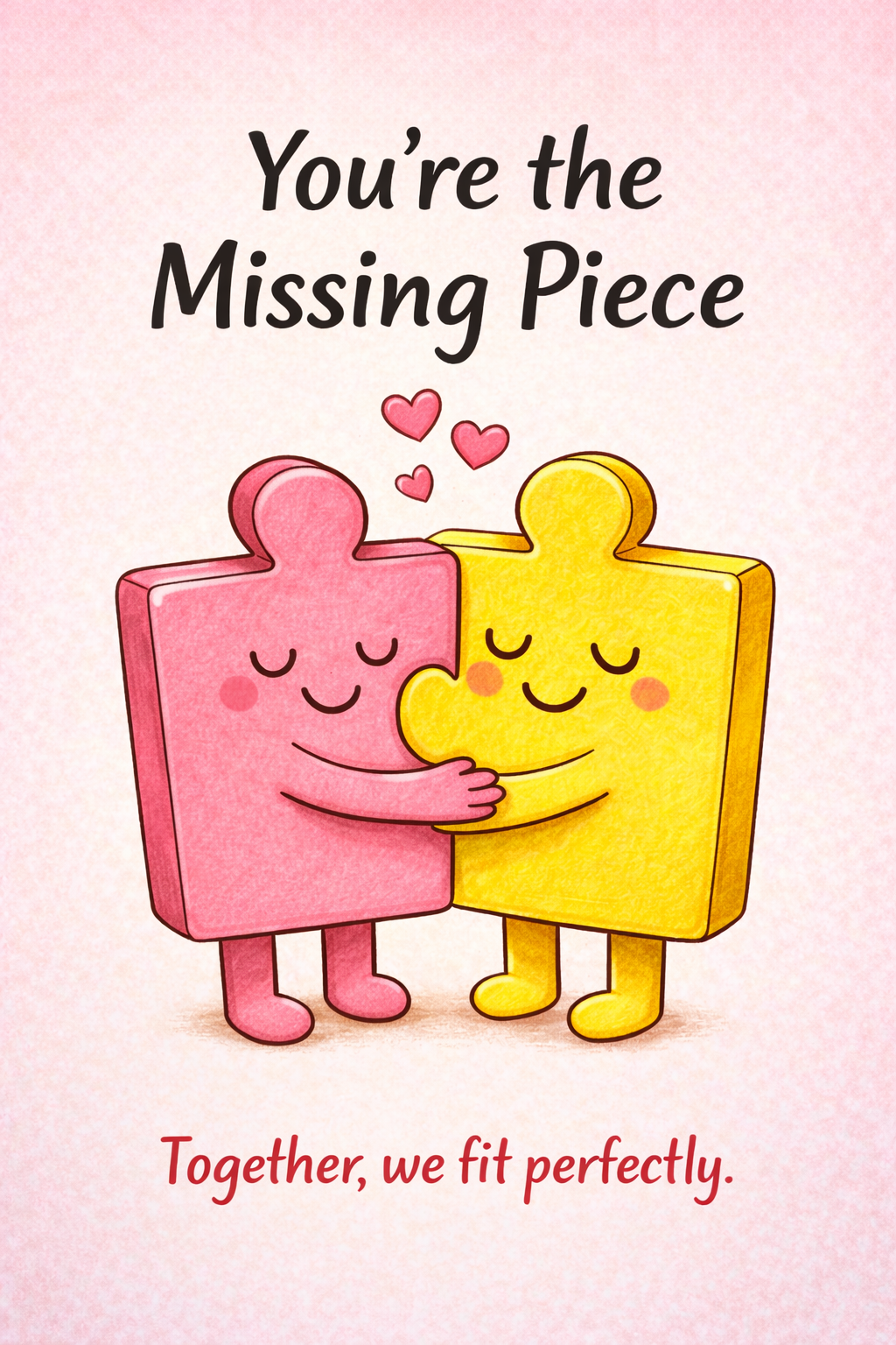 You're the Missing Piece Necklace – Cute Puzzle Couple Heart Pendant, Romantic Valentine's Gift for Her or Him, Love Jewelry Keepsake
