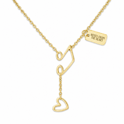 Nia Music Note Heart Necklace, Gifts for Music Lovers, Music Jewelry, Rhodium Plated
