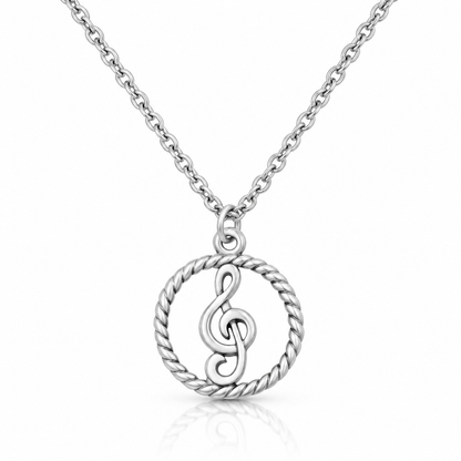 Eileen Music G-clef Note Pendant Necklace, Best Jewelry Gift for Music Lovers