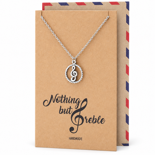 Eileen Music G-clef Note Pendant Necklace, Best Jewelry Gift for Music Lovers