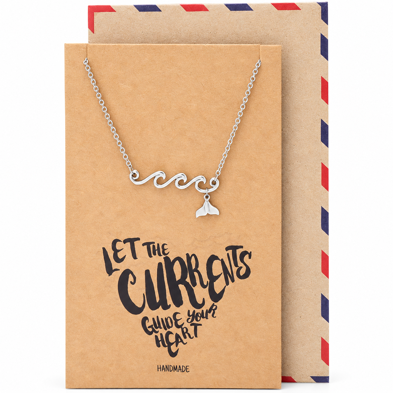 Luanne Mermaid Wave Necklace for Women, Gifts for Mermaid lovers with Greeting Card