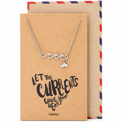 Luanne Mermaid Wave Necklace for Women, Gifts for Mermaid lovers with Greeting Card