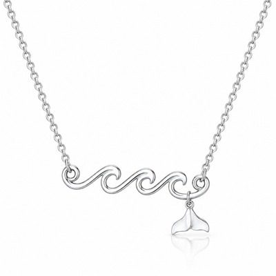 Luanne Mermaid Wave Necklace for Women, Gifts for Mermaid lovers with Greeting Card