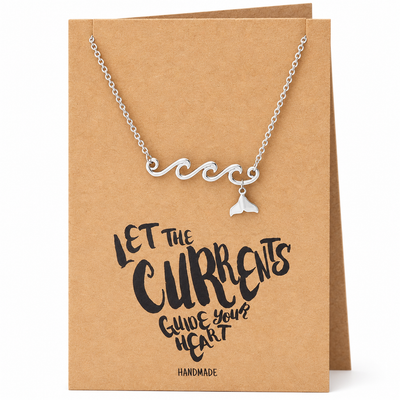 Luanne Mermaid Wave Necklace for Women, Gifts for Mermaid lovers with Greeting Card