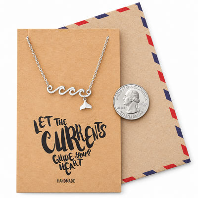 Luanne Mermaid Wave Necklace for Women, Gifts for Mermaid lovers with Greeting Card