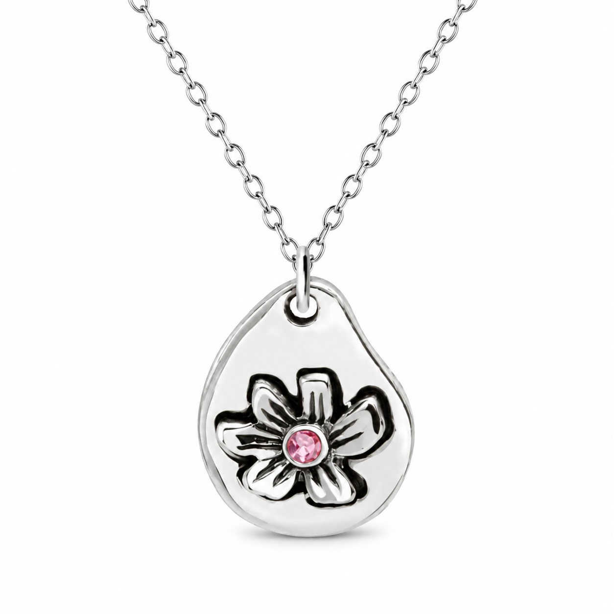 Milan Birthstone Necklaces Collection by Samahdee, Rings, Earrings: Handmade Flower Pendant with Colored Crystal - Gift for Mom, Daughter, BFF, Sister, Granddaughter, Niece
