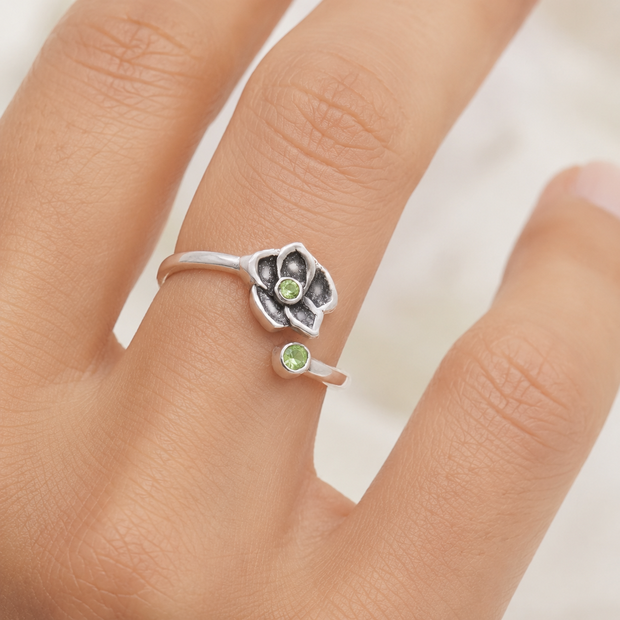 Milan Birthstone Necklaces Collection by Samahdee, Rings, Earrings: Handmade Flower Pendant with Colored Crystal - Gift for Mom, Daughter, BFF, Sister, Granddaughter, Niece