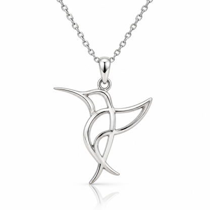 Walela Hummingbird Pendant Necklace, Bird Lovers Gift, Unique Presents for Women, with Inspirational Quote Card