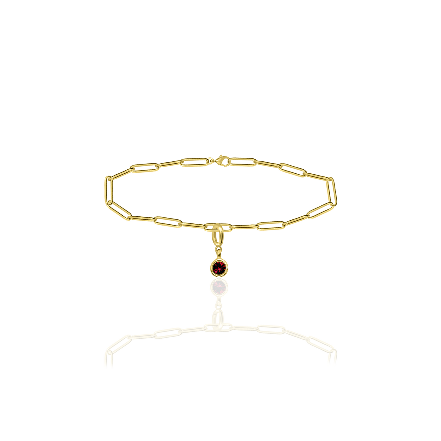 [PRE-ORDER] Birthstone Crystal Necklace by Pranwa, Paper Clip Chain – Monthly Gemstone Jewelry, Personalized Gift for Birthday, Zodiac, Healing Energy
