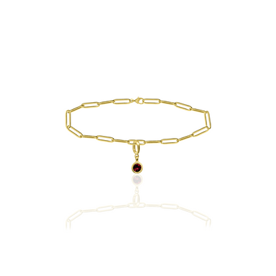 [PRE-ORDER] Birthstone Crystal Necklace by Pranwa, Paper Clip Chain – Monthly Gemstone Jewelry, Personalized Gift for Birthday, Zodiac, Healing Energy