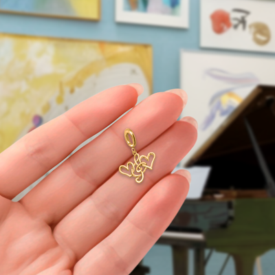 Lyric Harmony of the Heart, Paper Clip Chain, Hearts and Treble Clef Charm, Music, Passion, Creativity, Inspiration, Teacher Appreciation Gifts - Gold, Silver 🎶