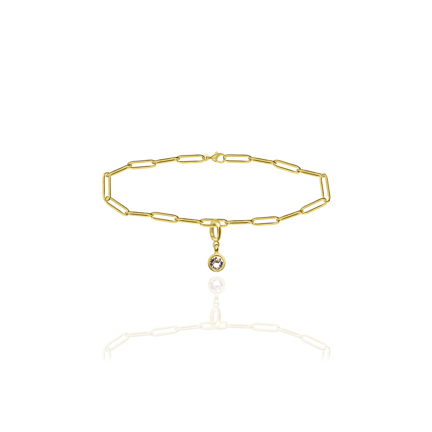[PRE-ORDER] Birthstone Crystal Necklace by Pranwa, Paper Clip Chain – Monthly Gemstone Jewelry, Personalized Gift for Birthday, Zodiac, Healing Energy
