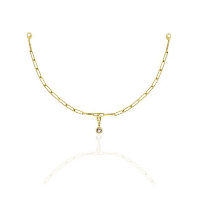 [PRE-ORDER] Birthstone Crystal Necklace by Pranwa, Paper Clip Chain – Monthly Gemstone Jewelry, Personalized Gift for Birthday, Zodiac, Healing Energy