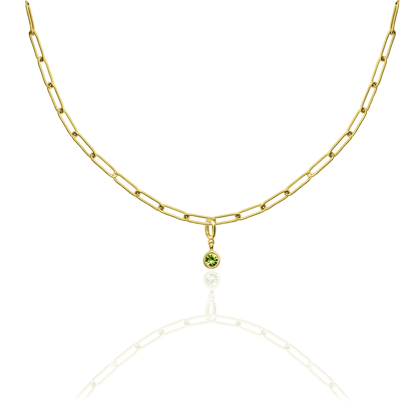 [PRE-ORDER] Birthstone Crystal Necklace by Pranwa, Paper Clip Chain – Monthly Gemstone Jewelry, Personalized Gift for Birthday, Zodiac, Healing Energy