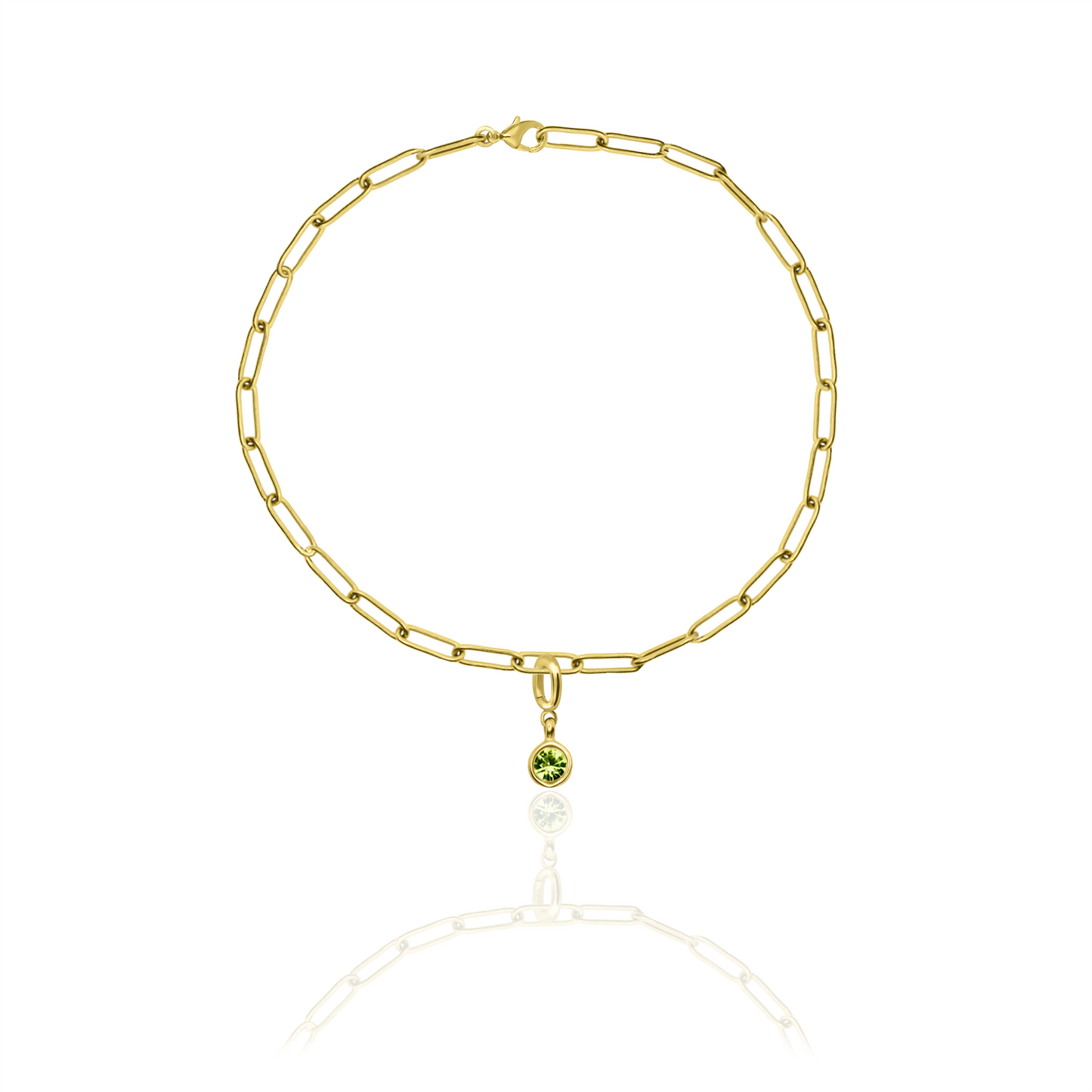 [PRE-ORDER] Birthstone Crystal Necklace by Pranwa, Paper Clip Chain – Monthly Gemstone Jewelry, Personalized Gift for Birthday, Zodiac, Healing Energy