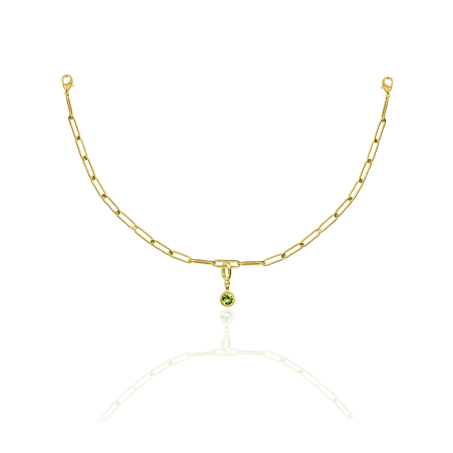 [PRE-ORDER] Birthstone Crystal Necklace by Pranwa, Paper Clip Chain – Monthly Gemstone Jewelry, Personalized Gift for Birthday, Zodiac, Healing Energy