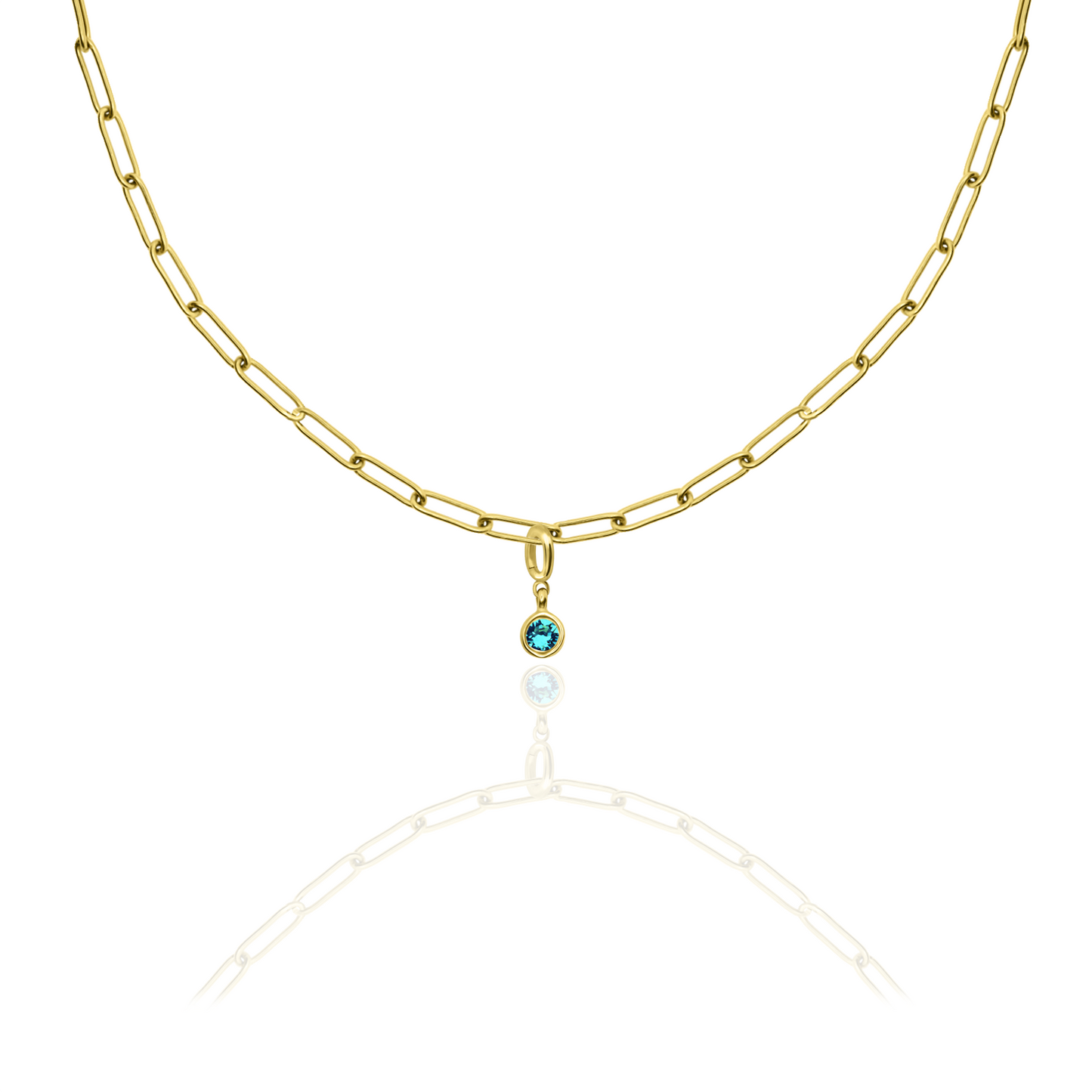 [PRE-ORDER] Birthstone Crystal Necklace by Pranwa, Paper Clip Chain – Monthly Gemstone Jewelry, Personalized Gift for Birthday, Zodiac, Healing Energy