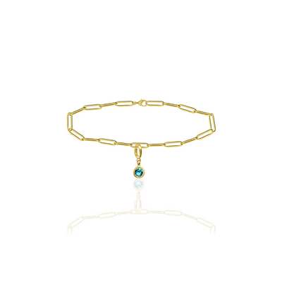 [PRE-ORDER] Birthstone Crystal Necklace by Pranwa, Paper Clip Chain – Monthly Gemstone Jewelry, Personalized Gift for Birthday, Zodiac, Healing Energy