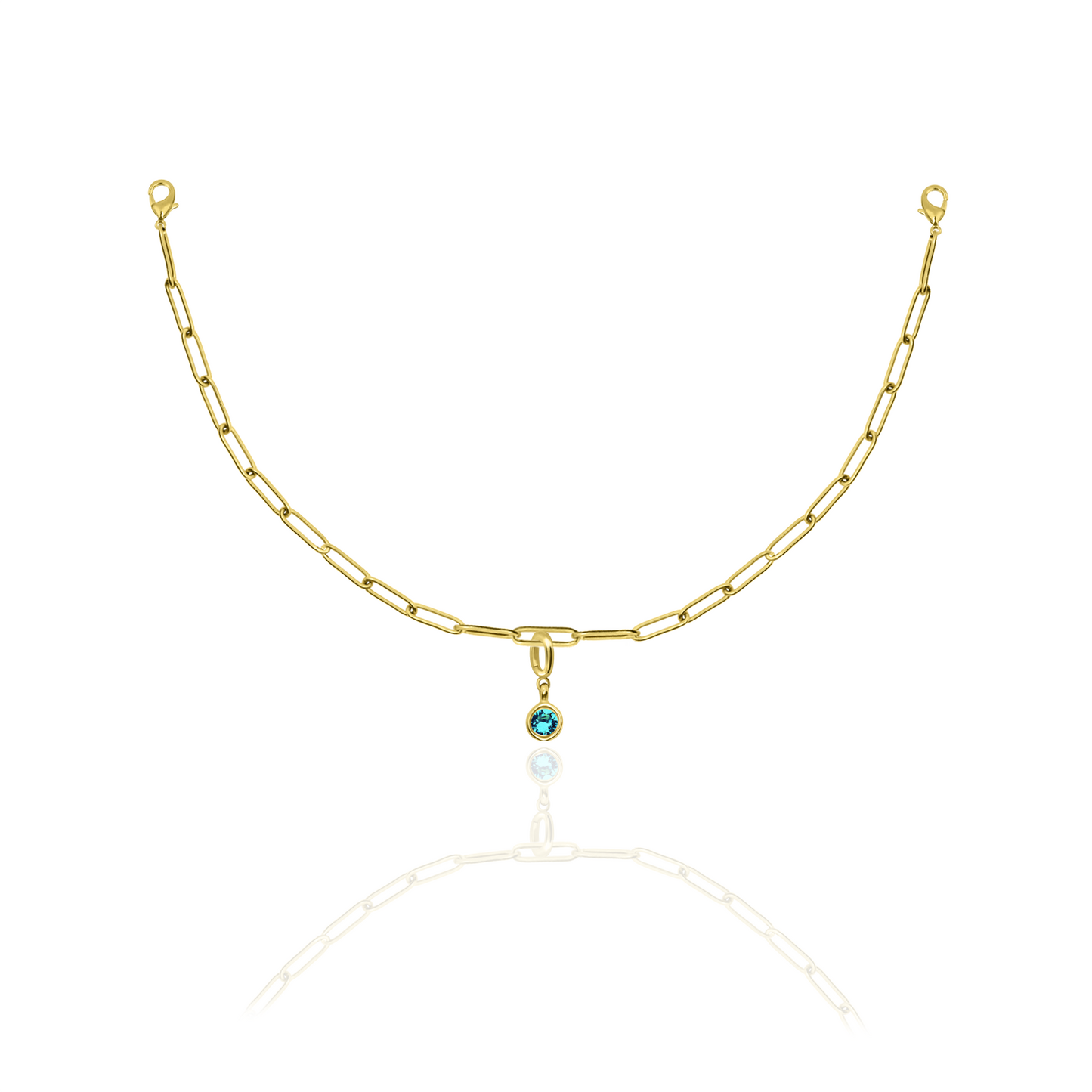 [PRE-ORDER] Birthstone Crystal Necklace by Pranwa, Paper Clip Chain – Monthly Gemstone Jewelry, Personalized Gift for Birthday, Zodiac, Healing Energy