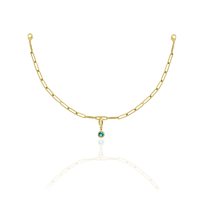 [PRE-ORDER] Birthstone Crystal Necklace by Pranwa, Paper Clip Chain – Monthly Gemstone Jewelry, Personalized Gift for Birthday, Zodiac, Healing Energy