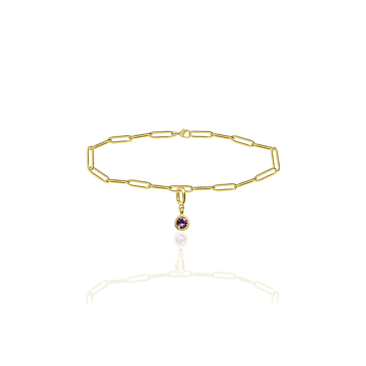 [PRE-ORDER] Birthstone Crystal Necklace by Pranwa, Paper Clip Chain – Monthly Gemstone Jewelry, Personalized Gift for Birthday, Zodiac, Healing Energy