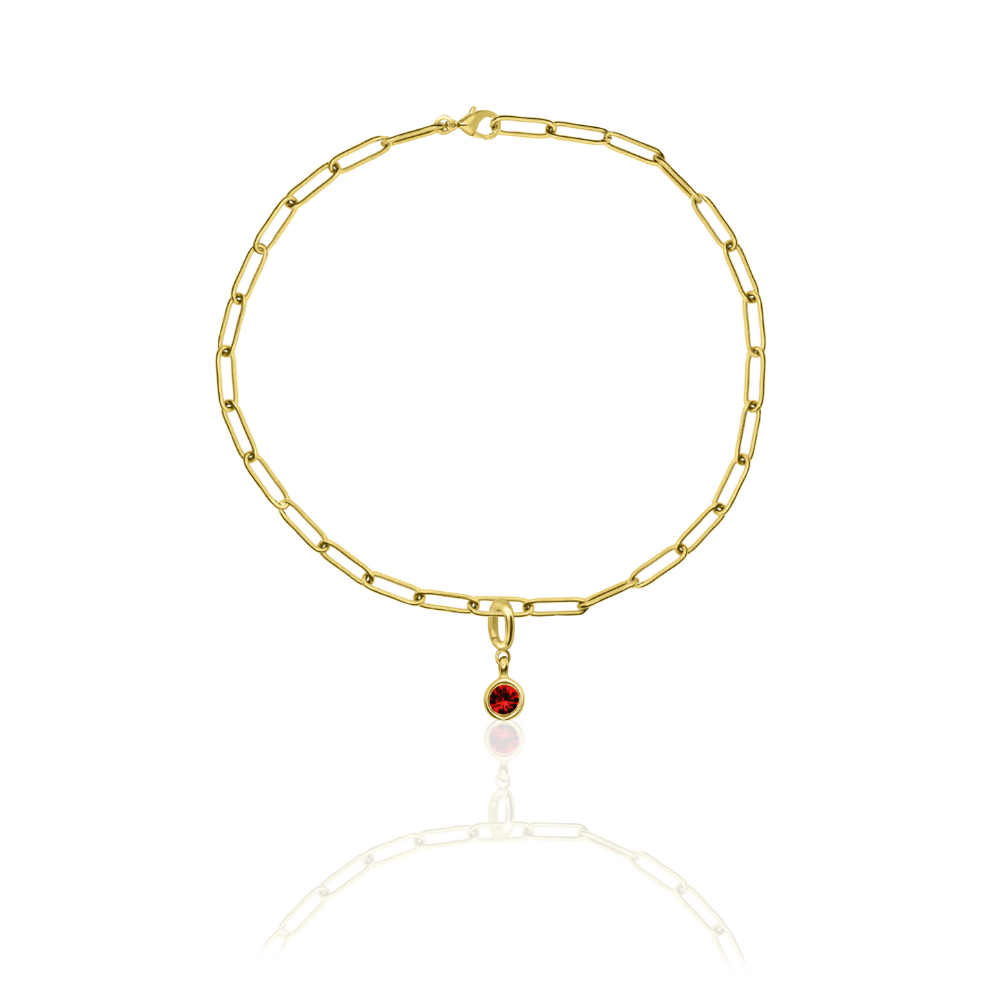 [PRE-ORDER] Birthstone Crystal Necklace by Pranwa, Paper Clip Chain – Monthly Gemstone Jewelry, Personalized Gift for Birthday, Zodiac, Healing Energy