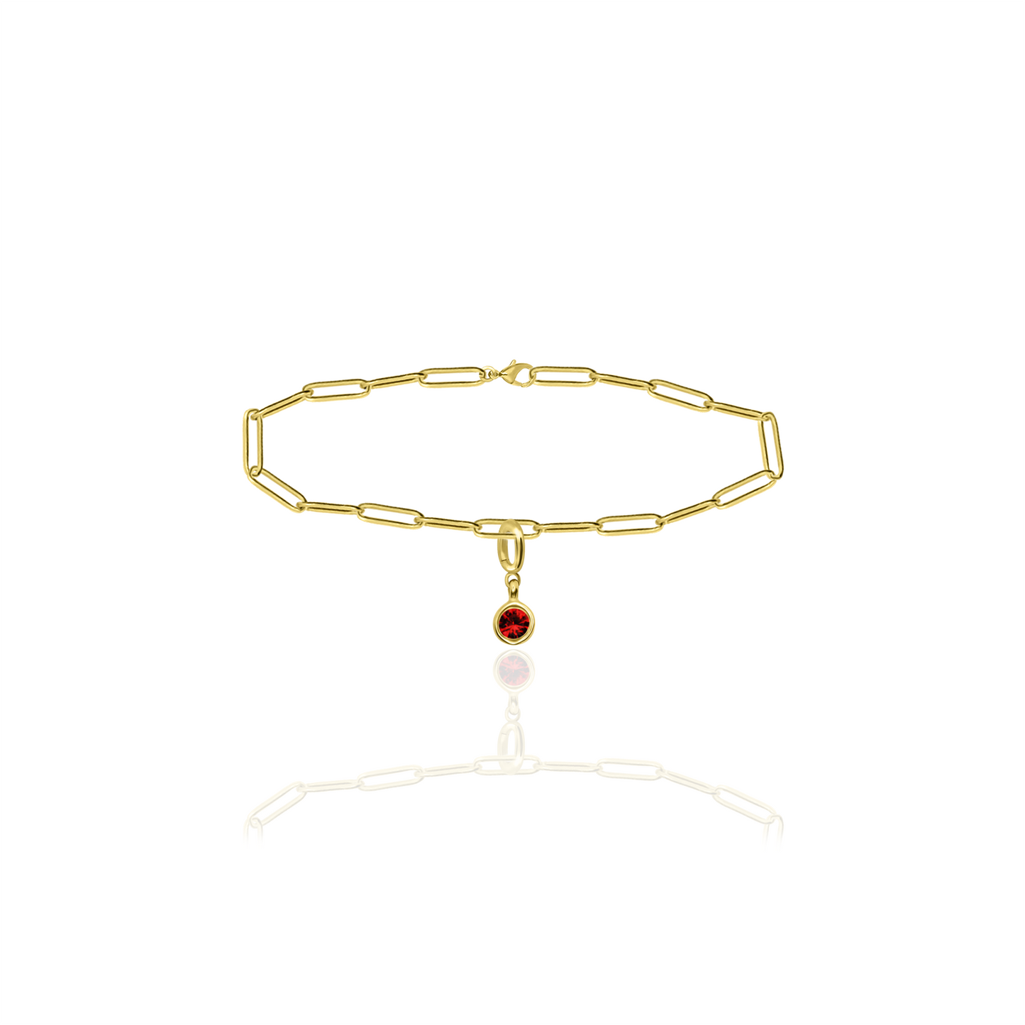 [PRE-ORDER] Birthstone Crystal Necklace by Pranwa, Paper Clip Chain – Monthly Gemstone Jewelry, Personalized Gift for Birthday, Zodiac, Healing Energy