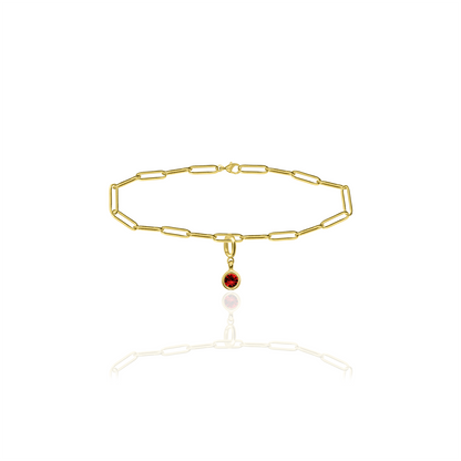 [PRE-ORDER] Birthstone Crystal Necklace by Pranwa, Paper Clip Chain – Monthly Gemstone Jewelry, Personalized Gift for Birthday, Zodiac, Healing Energy
