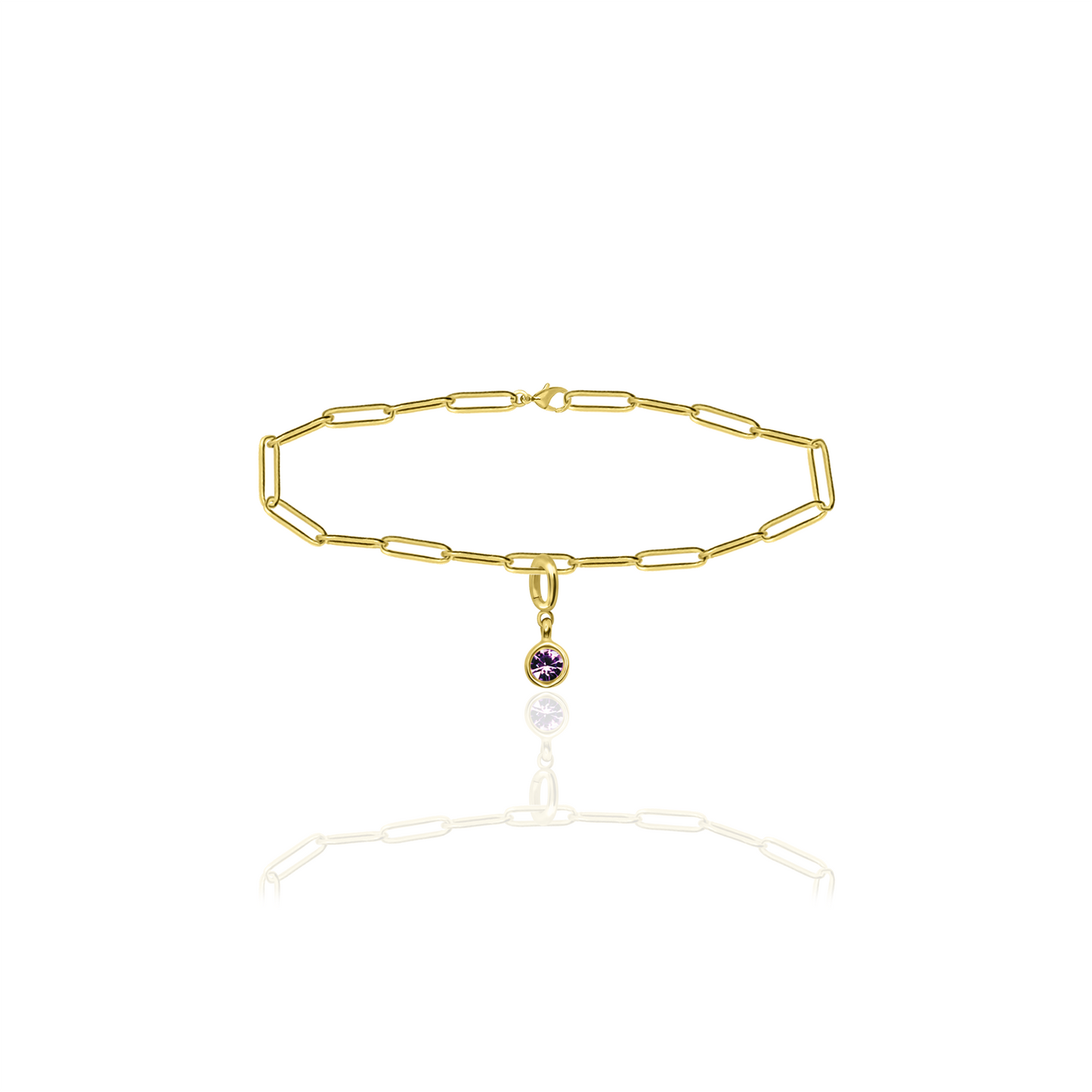 [PRE-ORDER] Birthstone Crystal Necklace by Pranwa, Paper Clip Chain – Monthly Gemstone Jewelry, Personalized Gift for Birthday, Zodiac, Healing Energy