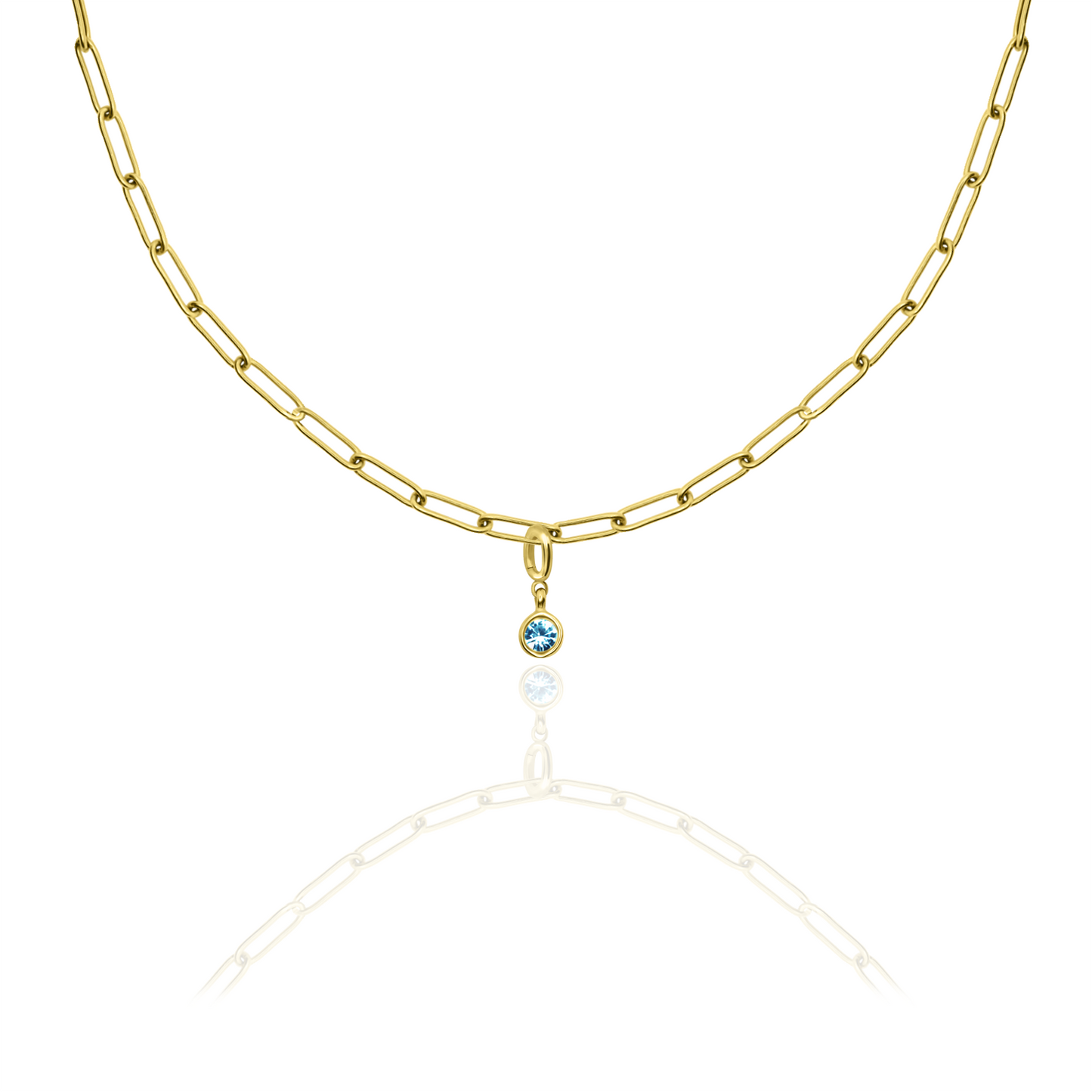 [PRE-ORDER] Birthstone Crystal Necklace by Pranwa, Paper Clip Chain – Monthly Gemstone Jewelry, Personalized Gift for Birthday, Zodiac, Healing Energy