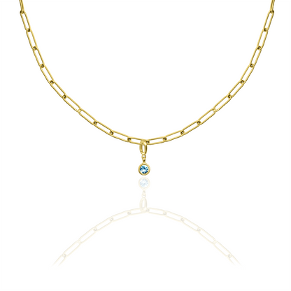 [PRE-ORDER] Birthstone Crystal Necklace by Pranwa, Paper Clip Chain – Monthly Gemstone Jewelry, Personalized Gift for Birthday, Zodiac, Healing Energy