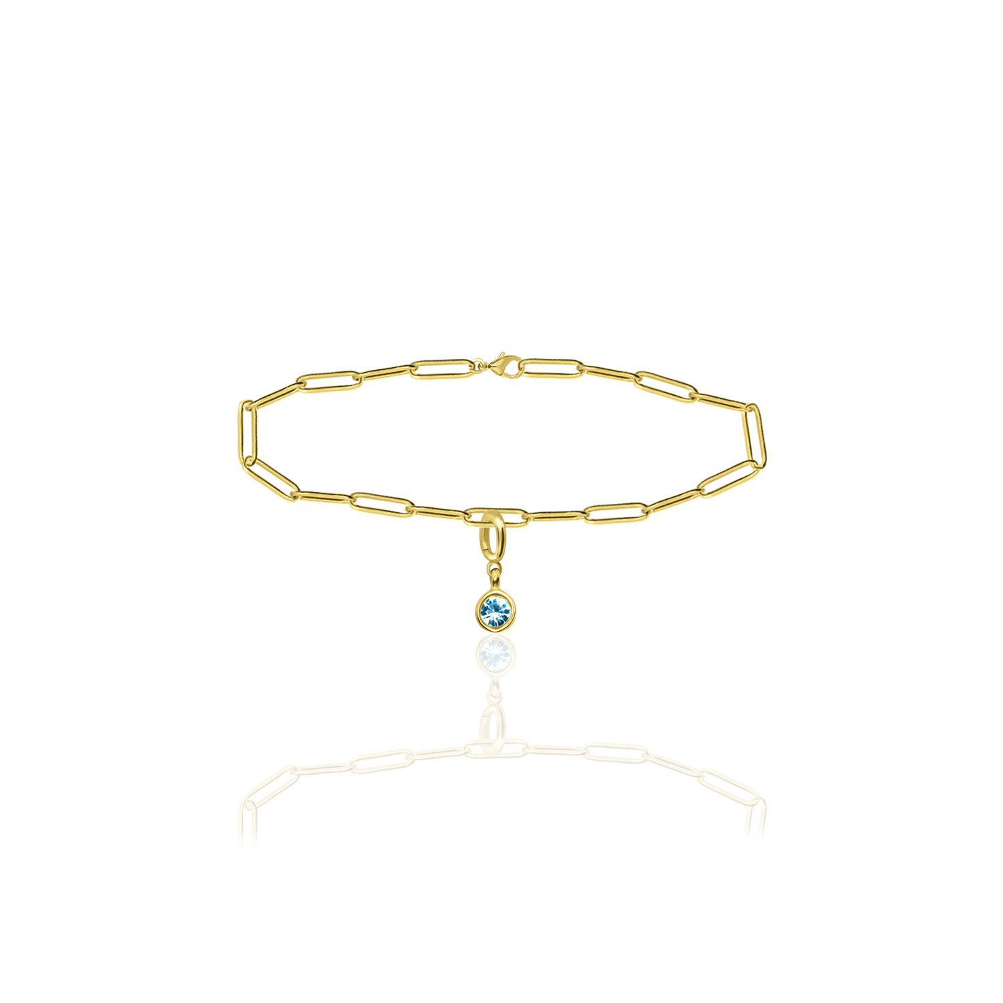 [PRE-ORDER] Birthstone Crystal Necklace by Pranwa, Paper Clip Chain – Monthly Gemstone Jewelry, Personalized Gift for Birthday, Zodiac, Healing Energy