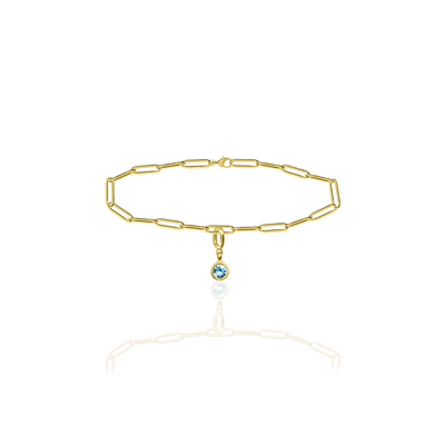[PRE-ORDER] Birthstone Crystal Necklace by Pranwa, Paper Clip Chain – Monthly Gemstone Jewelry, Personalized Gift for Birthday, Zodiac, Healing Energy