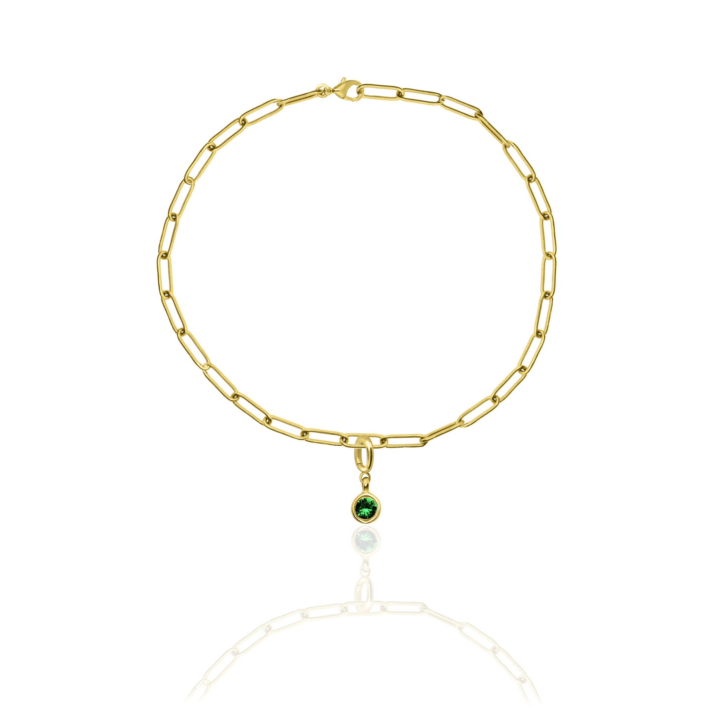 [PRE-ORDER] Birthstone Crystal Necklace by Pranwa, Paper Clip Chain – Monthly Gemstone Jewelry, Personalized Gift for Birthday, Zodiac, Healing Energy