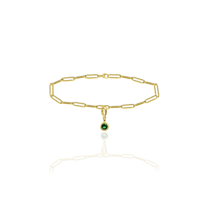 [PRE-ORDER] Birthstone Crystal Necklace by Pranwa, Paper Clip Chain – Monthly Gemstone Jewelry, Personalized Gift for Birthday, Zodiac, Healing Energy