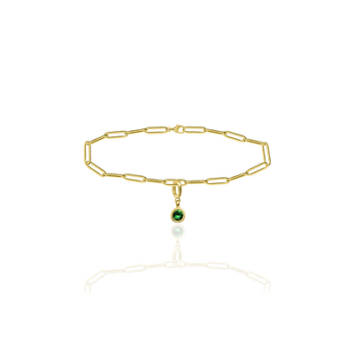 [PRE-ORDER] Birthstone Crystal Necklace by Pranwa, Paper Clip Chain – Monthly Gemstone Jewelry, Personalized Gift for Birthday, Zodiac, Healing Energy