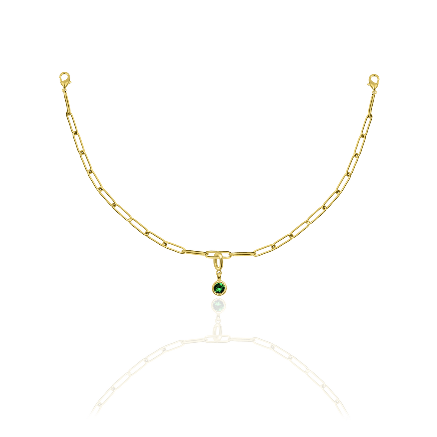 [PRE-ORDER] Birthstone Crystal Necklace by Pranwa, Paper Clip Chain – Monthly Gemstone Jewelry, Personalized Gift for Birthday, Zodiac, Healing Energy