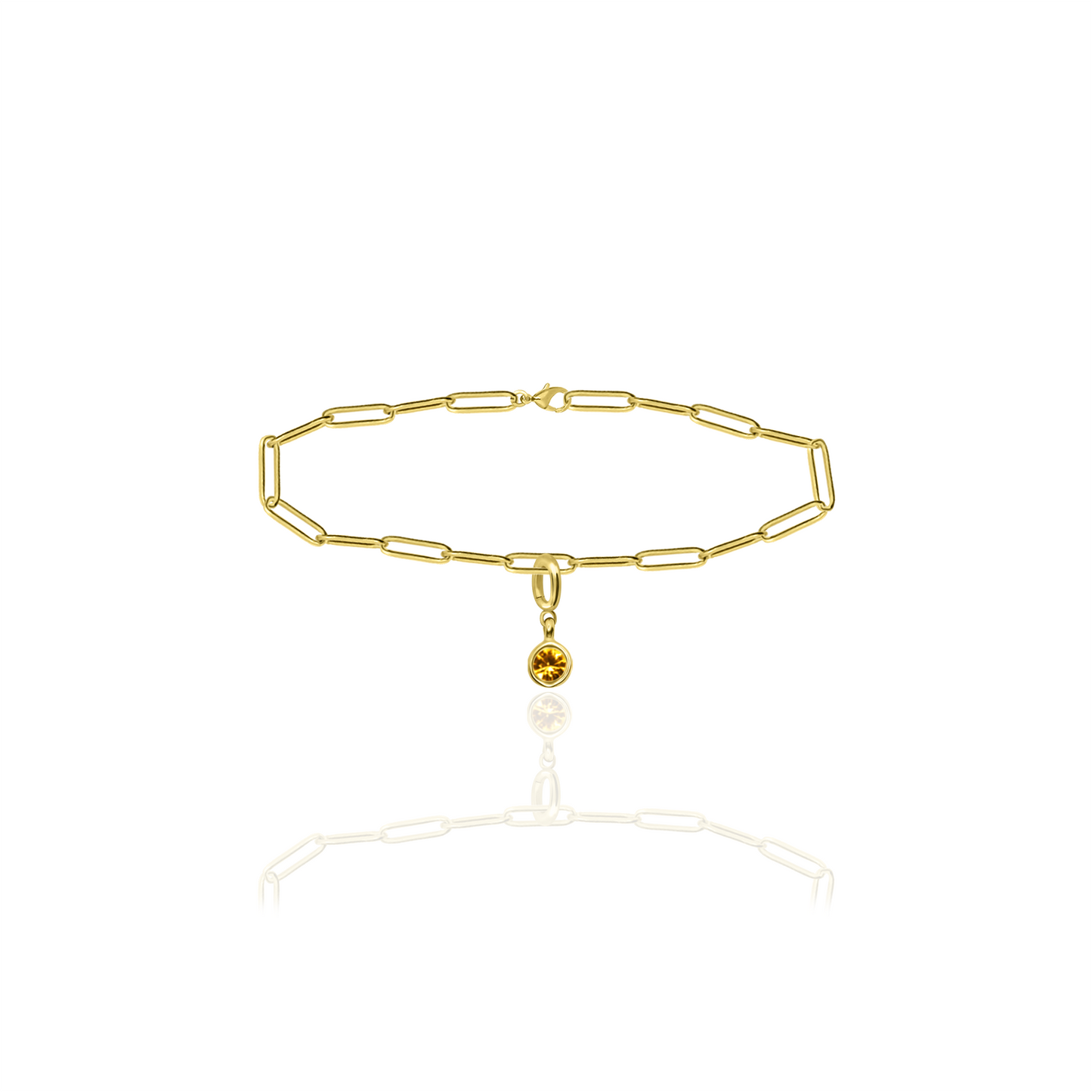 [PRE-ORDER] Birthstone Crystal Necklace by Pranwa, Paper Clip Chain – Monthly Gemstone Jewelry, Personalized Gift for Birthday, Zodiac, Healing Energy