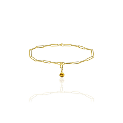 [PRE-ORDER] Birthstone Crystal Necklace by Pranwa, Paper Clip Chain – Monthly Gemstone Jewelry, Personalized Gift for Birthday, Zodiac, Healing Energy