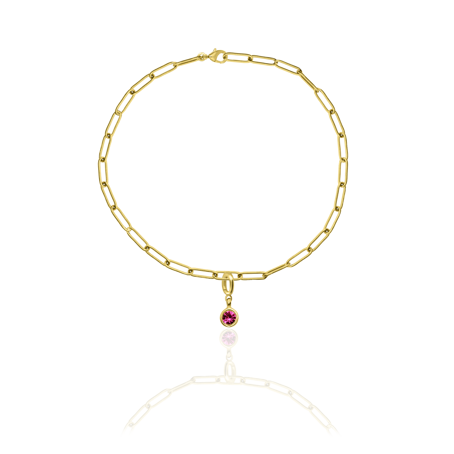 [PRE-ORDER] Birthstone Crystal Necklace by Pranwa, Paper Clip Chain – Monthly Gemstone Jewelry, Personalized Gift for Birthday, Zodiac, Healing Energy